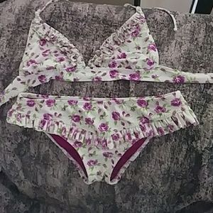 Betsey Johnson Rose Ruffle Bikini